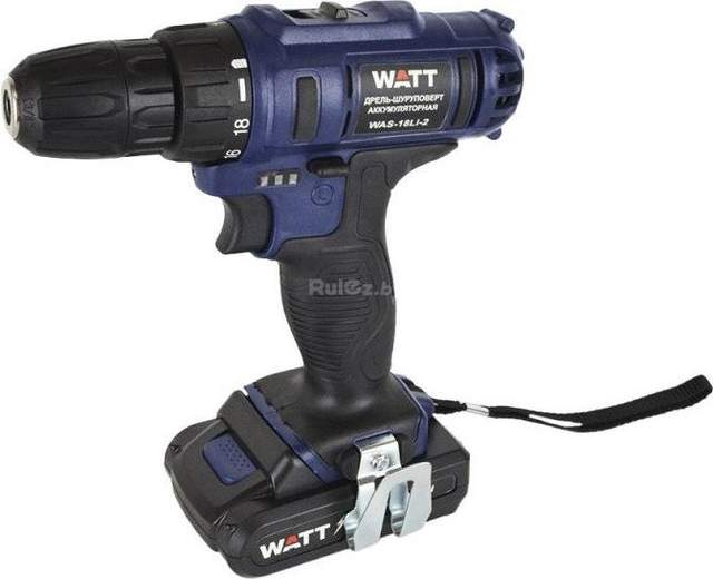 Дрель-шуруповерт WATT WAS-18 Li-2 101803112 (с кейсом)