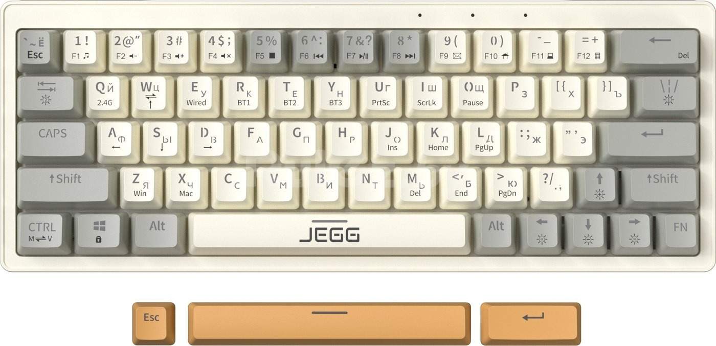 Клавиатура JEGG ZA63 Pro Beige Gray Yellow (TNT Yellow)