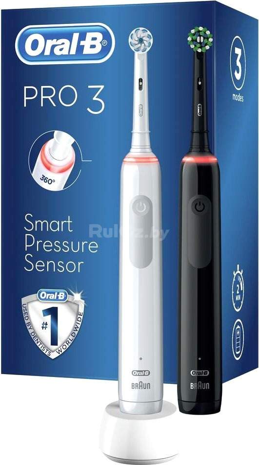 Комплект зубных щеток Oral-B Pro 3 3500 Duo Cross Action + Sensi White D505.523.3H Oral-B Pro 3 3900 Duo Cross Action + Sensi White D505.523.3H