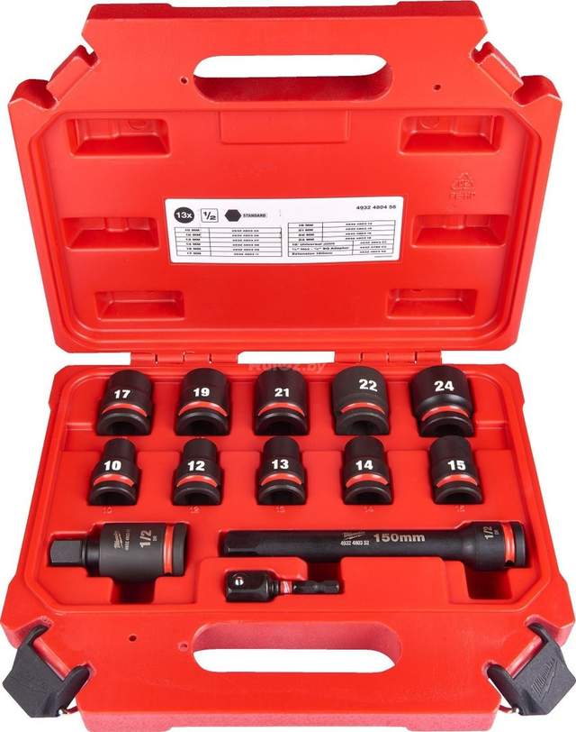 Набор головок слесарных Milwaukee Shockwave 4932480456 (13 шт)