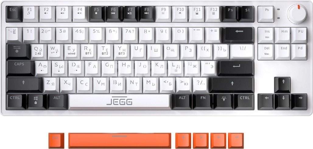 Клавиатура JEGG ZA87 Pro White Black Orange (TNT Yellow)