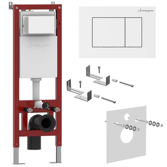 Инсталляция для унитаза Asten Readle Zentralmodul AR0501-0601W c белой кнопкой