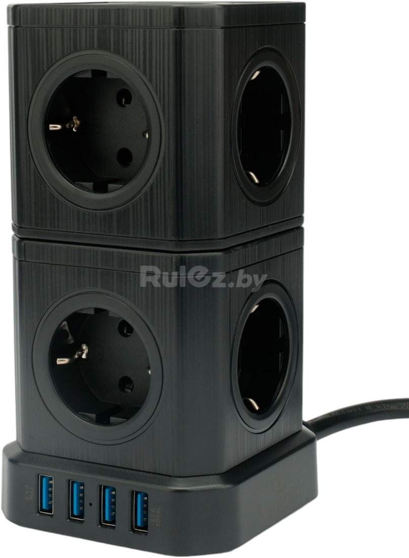 Сетевой фильтр Cablexpert Tower TWR-9-U4-B-2