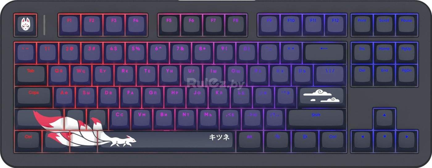 Клавиатура Red Square Alumix TKL Classic Kitsune (черный, g3ms Aquamarine)