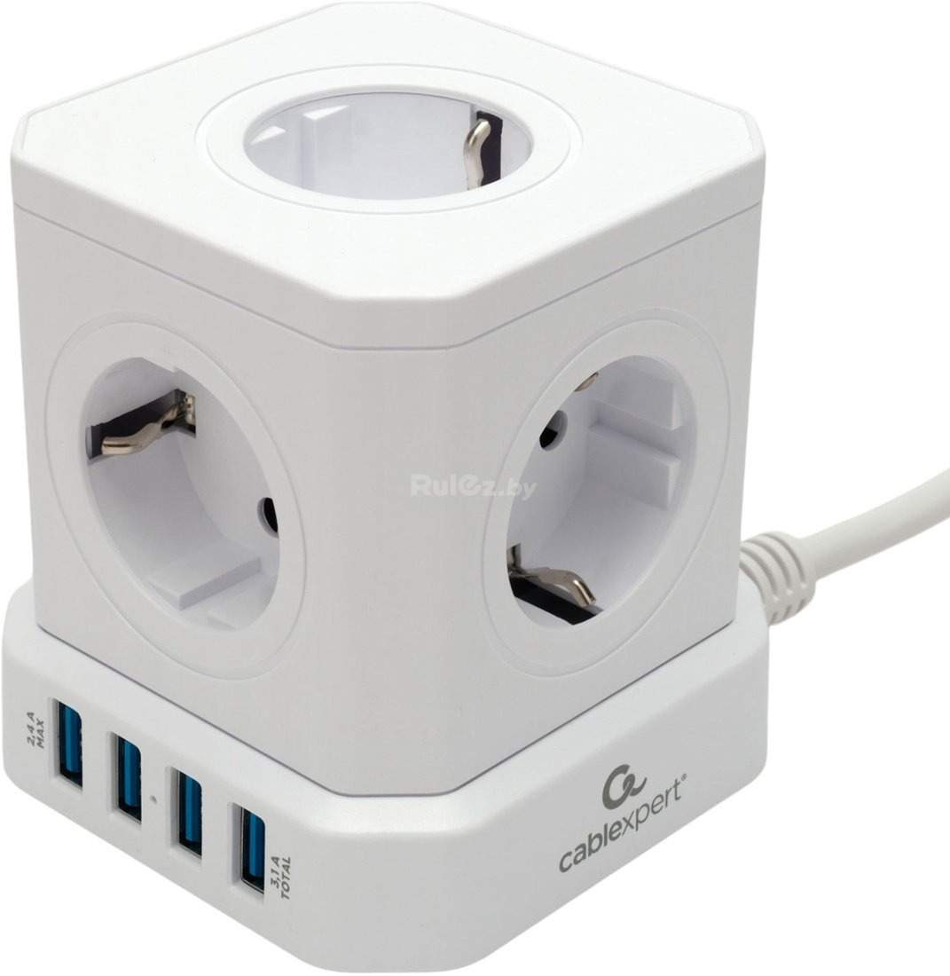 Сетевой фильтр Cablexpert TWR-5-U4-W-3