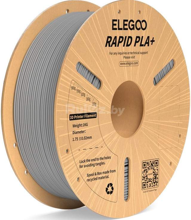 Филамент Elegoo RAPID PLA+ (1.75 мм, 1 кг, серый)