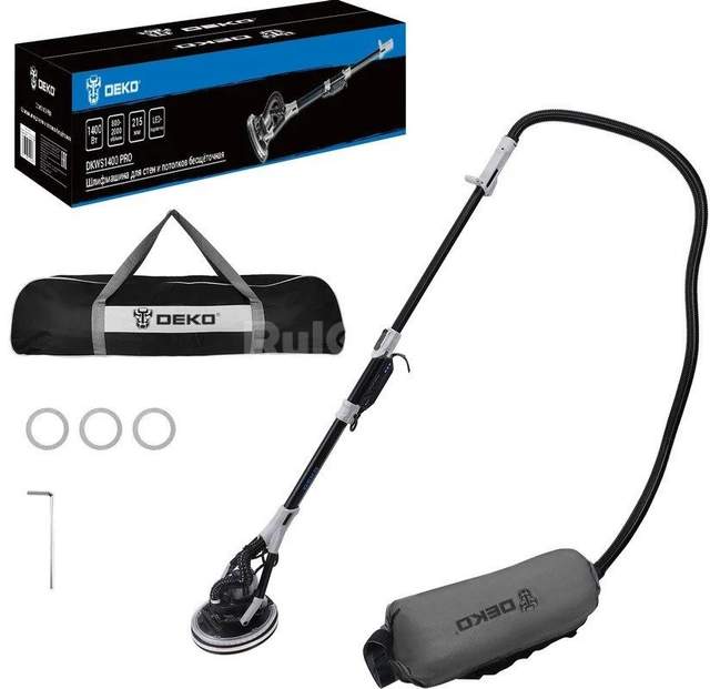 Шлифмашина для стен и потолков Deko DKWS1400 Pro 085-1062 (сумка)