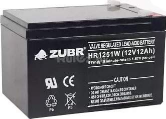 Аккумулятор для ИБП Zubr HR 1251 W (12 В/12 А·ч)