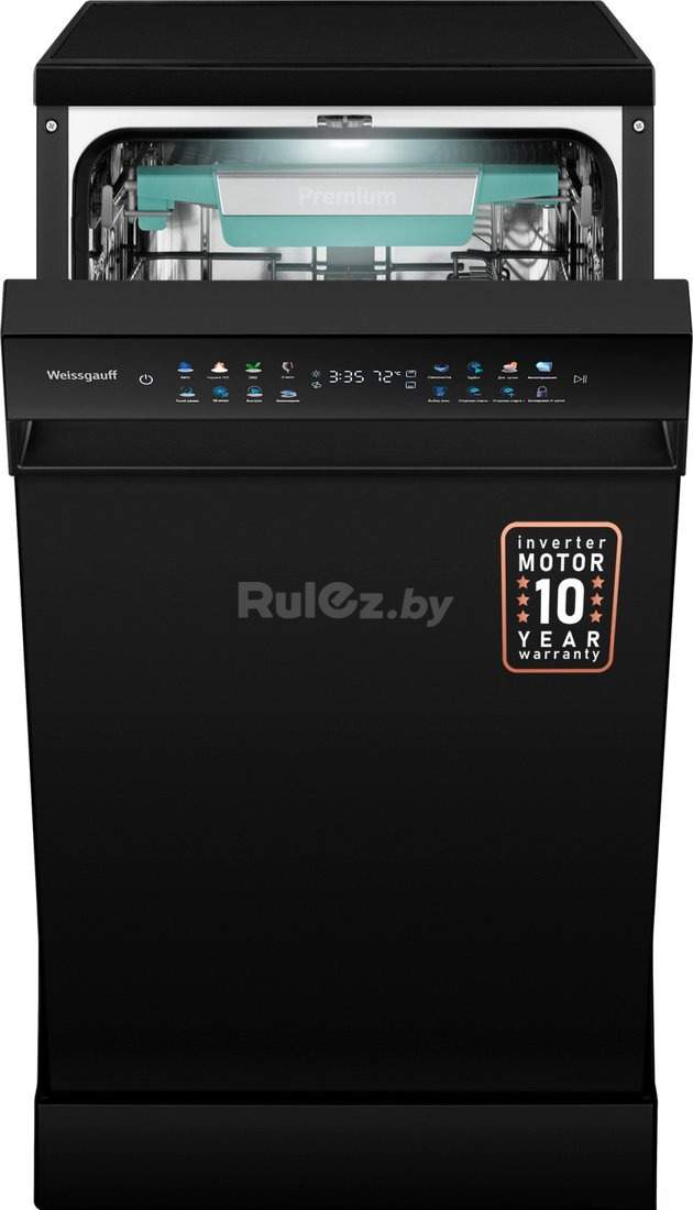 Отдельностоящая посудомоечная машина Weissgauff DW 4539 Inverter Touch AutoOpen Black