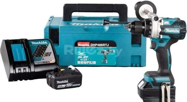 Ударная дрель-шуруповерт Makita DHP486RTJ (с 2-мя АКБ 5 Ач, кейс)