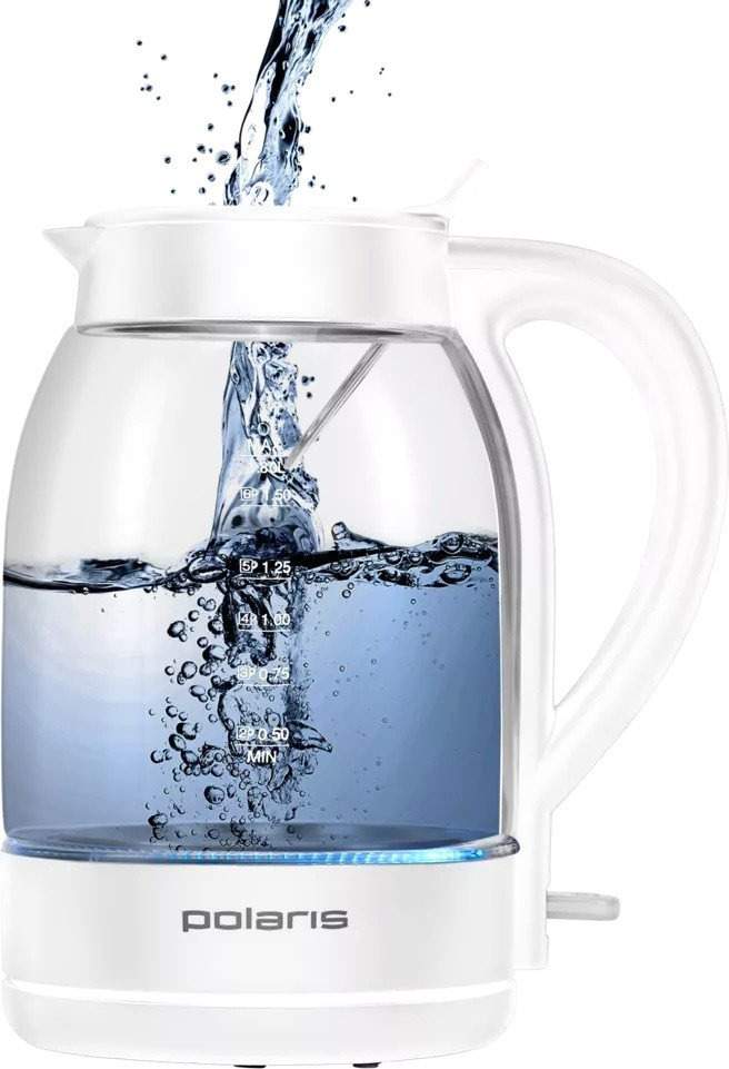 Электрический чайник Polaris PWK 1797CGL Water Way Pro (белый)