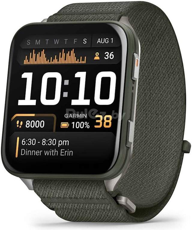 Умные часы Garmin Venu X1 (титановый/зеленый)