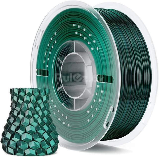 Филамент Elegoo PLA Silk (1.75 мм, 1 кг, черно-зеленый шелк)