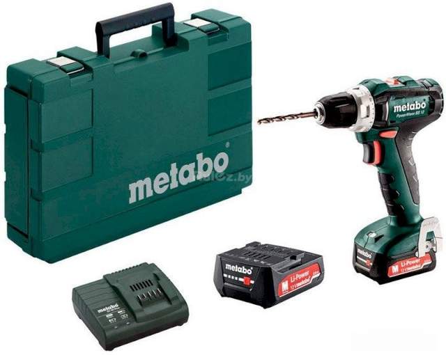Дрель-шуруповерт Metabo PowerMaxx BS 12 601036500 (с 2-мя АКБ 2 Ah, кейс)