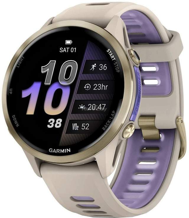Умные часы Garmin Forerunner 970 47 мм (бежевый/фиолетовый)