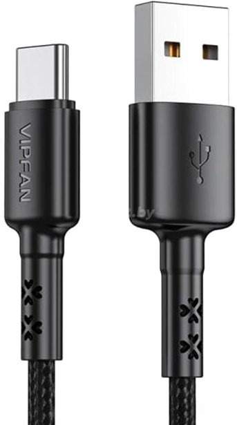 Кабель Vipfan X02 USB Type-A - USB-Type-C (1.2 м, черный)