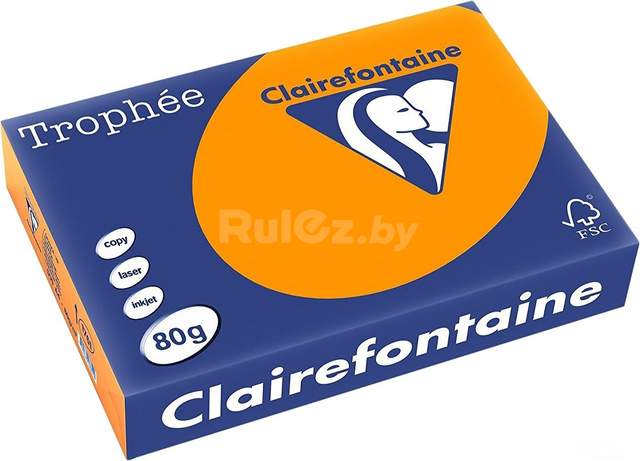 Офисная бумага Clairefontaine Trophee пастель A4 80 г/кв.м 500 л (оранжевый)
