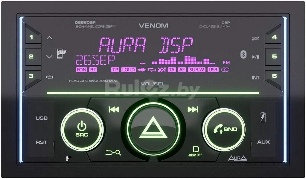 USB-магнитола Aura Venom-D862DSP Aura Venom-D868DSP