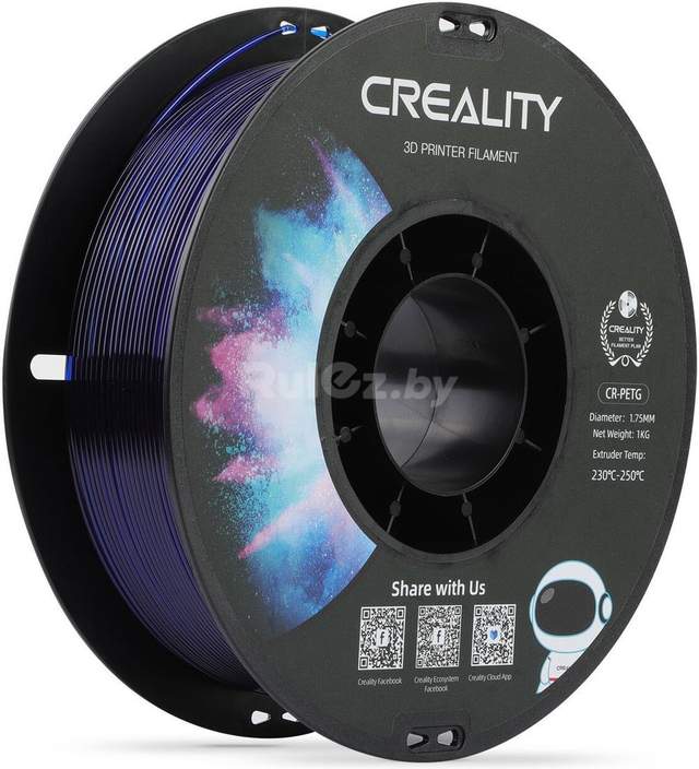 Филамент Creality PETG-CR 1.75мм 3301030036 (1 кг, прозрачно-синий)
