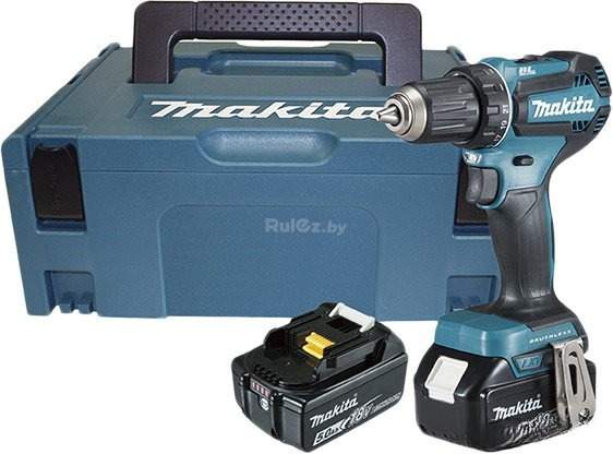Дрель-шуруповерт Makita DDF485RTJ (с 2-мя АКБ 2.0 Ah, кейс )