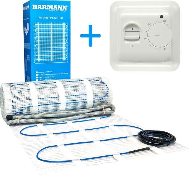 Нагревательный мат Harmann W160-040 4 кв.м. 640 Вт (с терморегулятором MST-1)