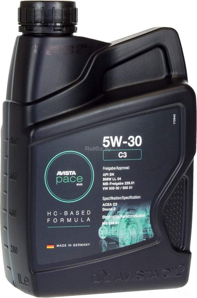 Моторное масло Avista pace EVO C3 5W-30 1л