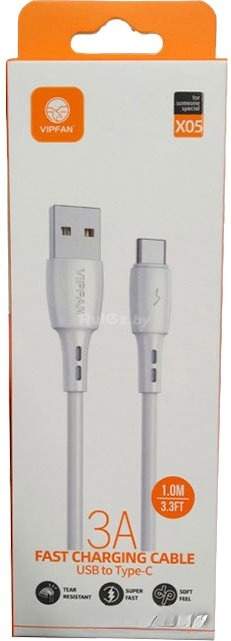 Кабель Vipfan X05 USB Type-A - USB Type-C (1 м, белый)