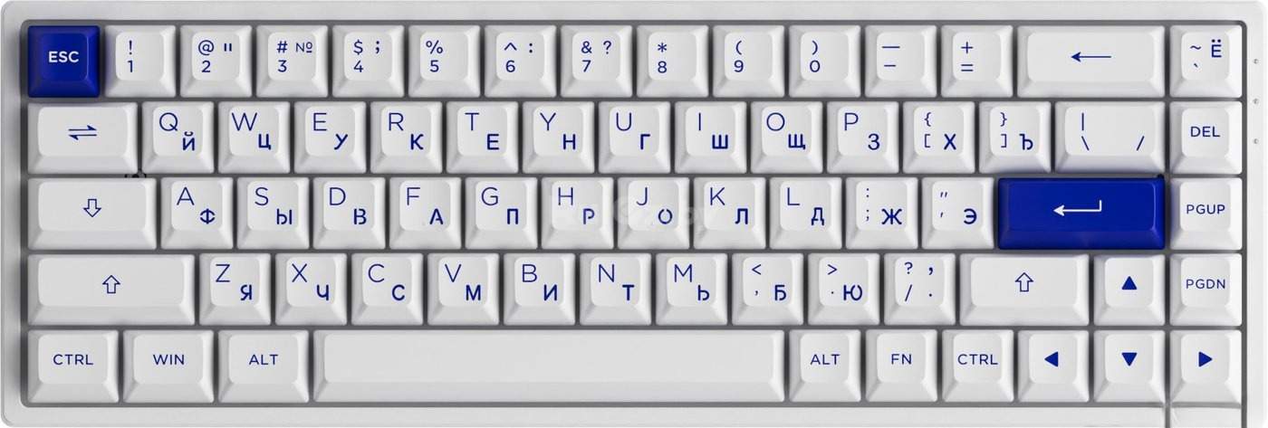 Клавиатура Akko 3068B Plus White & Blue (Akko CS Jelly Pink)