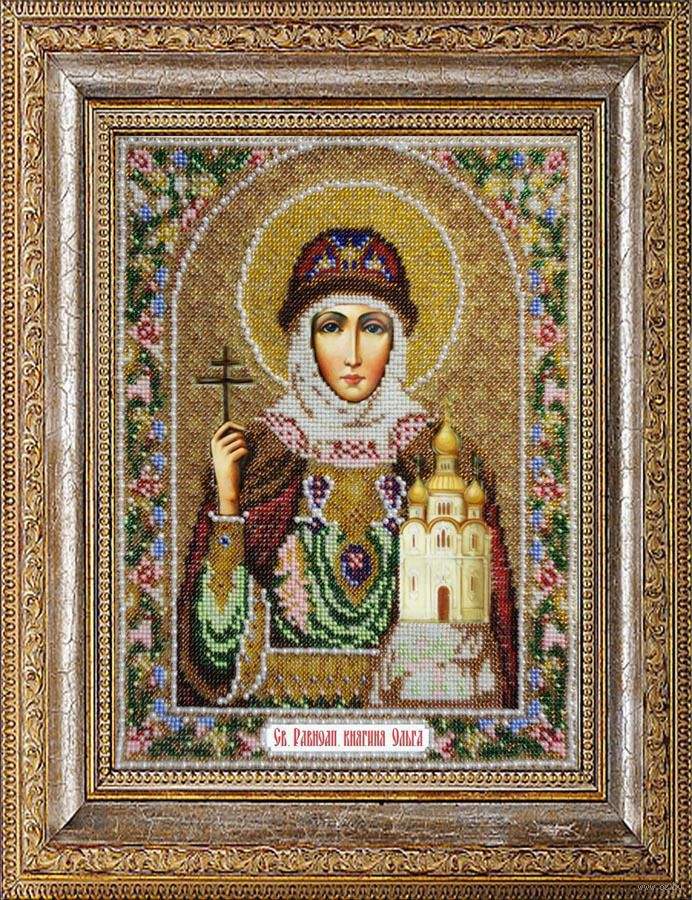 Вышивка бисером "Святая Равноапостольная княгиня Ольга" (240х310 мм)
