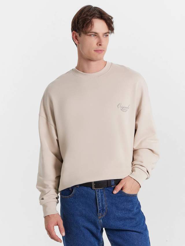 Свитшот мужской бежевый с печатью Mark Formelle 24-4011П-7(3)