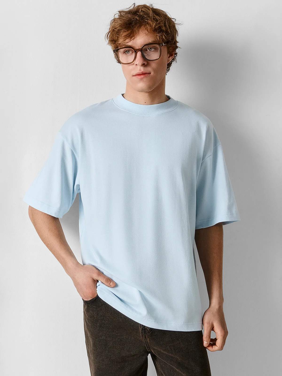 Футболка мужская голубая оверсайз Mark Formelle 26-6190Ц-0