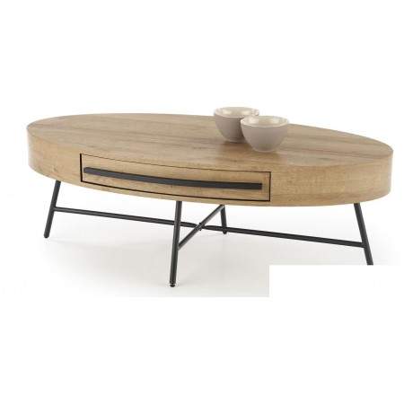 Журнальный столик Halmar Carolina 120x60x41 (дуб золотой/черный) Halmar