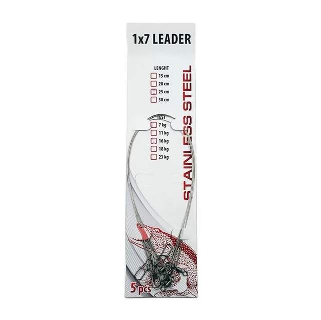 Поводок стальной NAMAZU Leader 1х7, d-0,45 мм, L-30 см, test- 23 кг (уп. 5 шт.)900