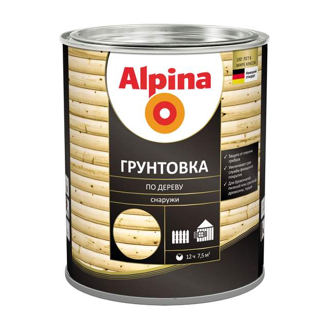Грунтовка по дереву Alpina бесцветная 0,75л/0,6кг NEW