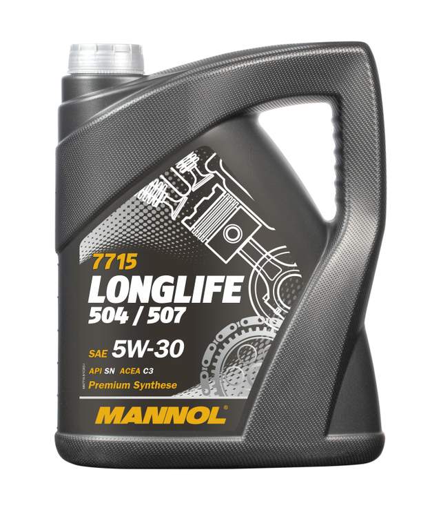 Масло моторное MANNOL 7715 LONGLIFE 504/507 SAE 5W-30 5л HRT