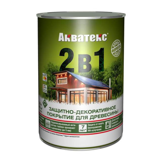 Состав деревозащитный Акватекс 2в1 орегон 0,8л