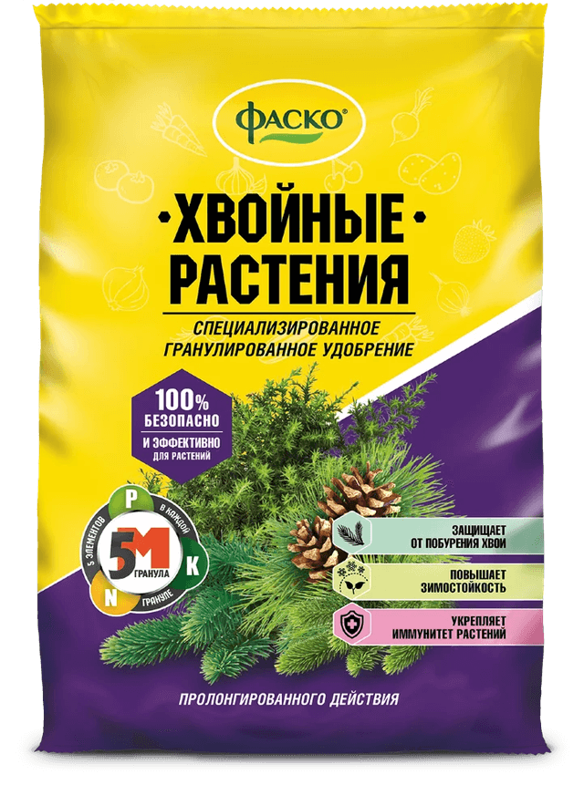 Удобрение Фаско 5М мин. для хвойных растений гран., 1 кг