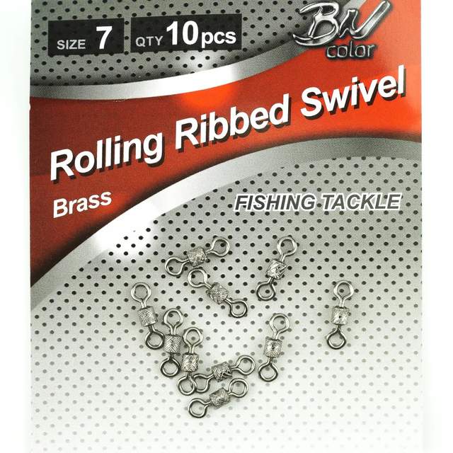 Вертлюг Namazu ROLLING RIBBED SWIVEL, латунь, цв. BN, р. 7, test-14 кг (уп.10 шт)300010002000