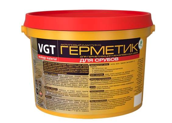 Герметик акриловый для срубов VGT белый, 0,9 кг