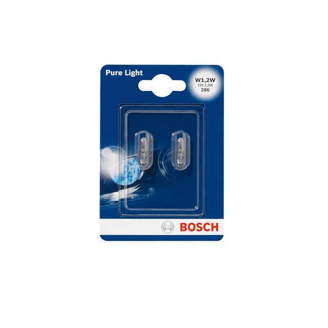 Автолампа накаливания BOSCH 1.2W W2X4,6d, 2шт. блистер