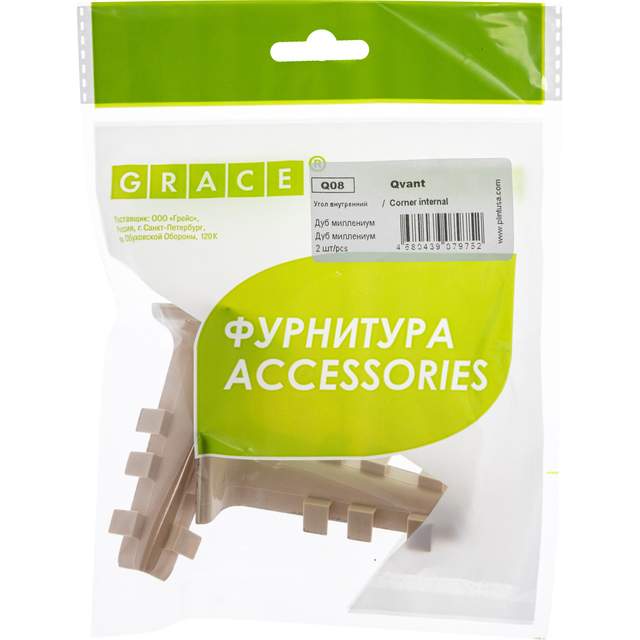 Угол внутр. Qvant Q08 Дуб миллениум (2шт)