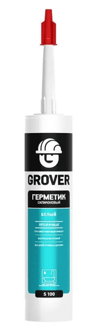 Герметик силиконовый санитарный Grover S 100 белый, 300 мл