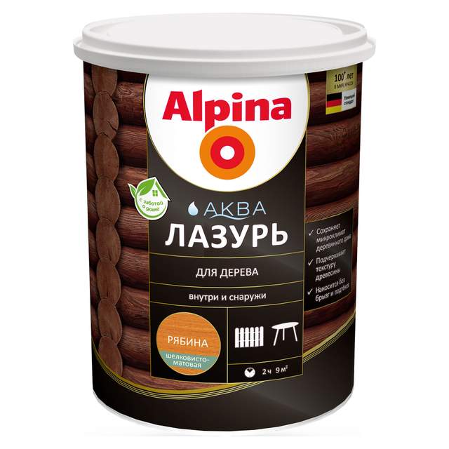 Лак акриловый для дерева Alpina Рябина 0,9л/0,90кг