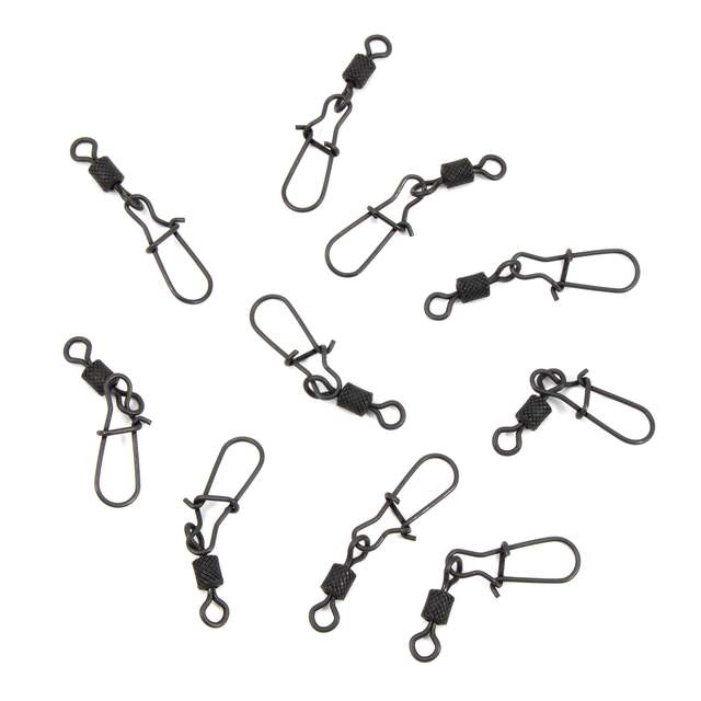 Вертлюг с застежкой Namazu Pro ROLLING RIBBED SWIVEL WITH NICE SNAP, цв. Carbon, р. 6, test-27 кг, к
