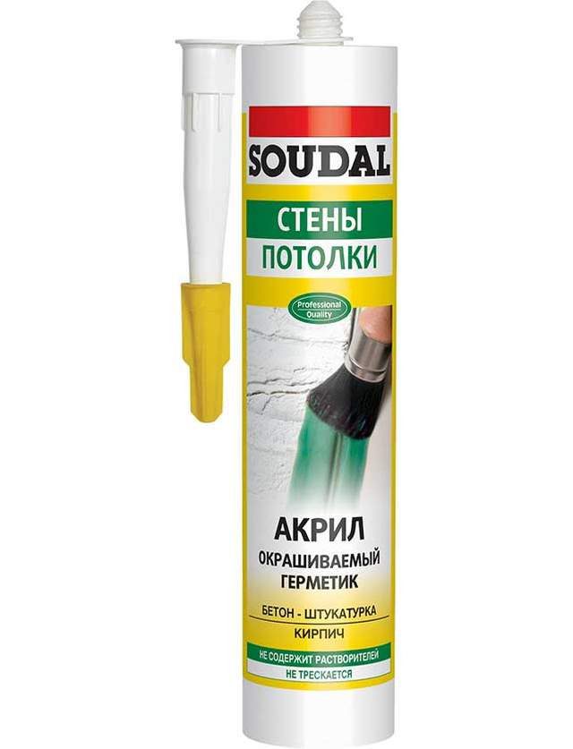 Герметик акриловый SOUDAL белый 280 мл