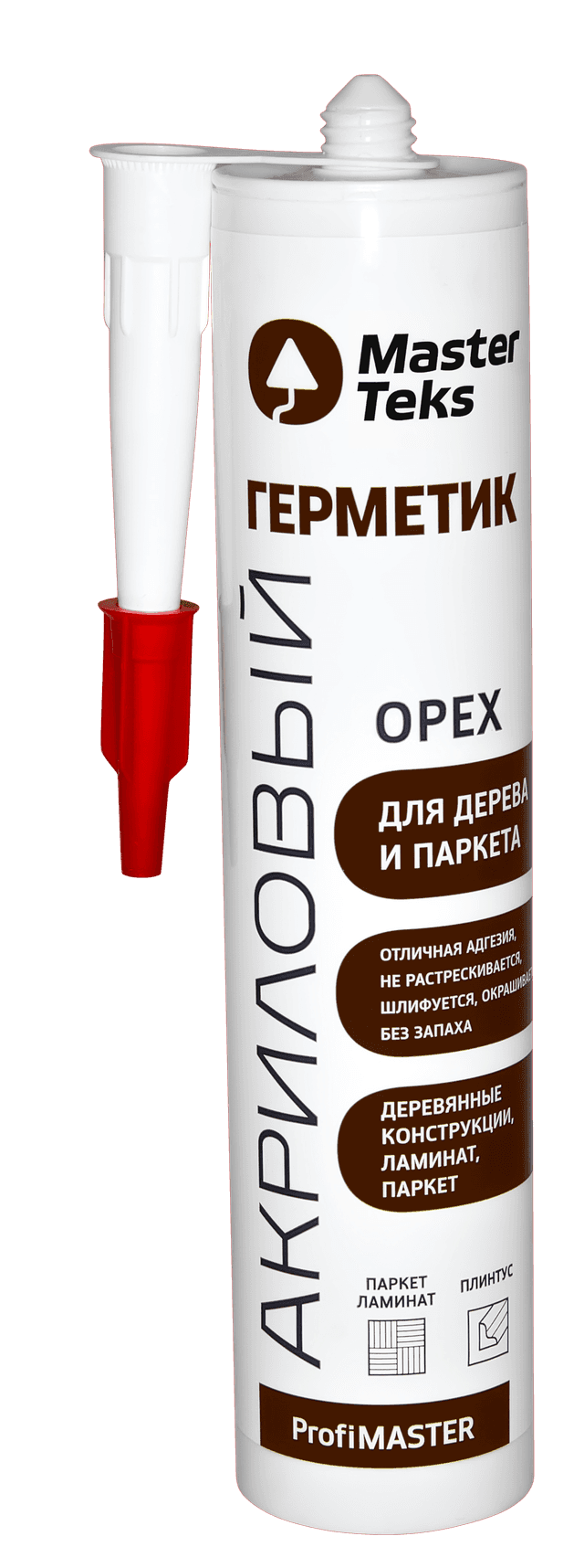 Герметик акриловый для дерева и паркета MasterTeks PM орех, 290 мл