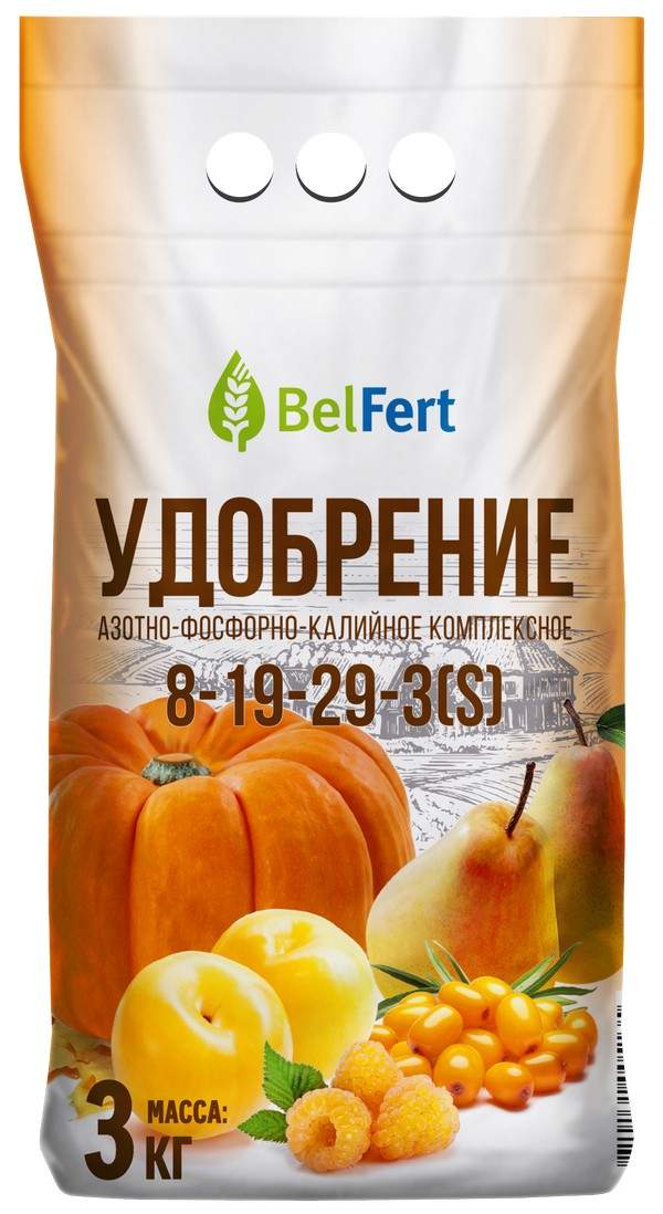 Удобрение BelFert Азотно-Фосфорно-Калийное комплексное марки 8-19-29 3кг