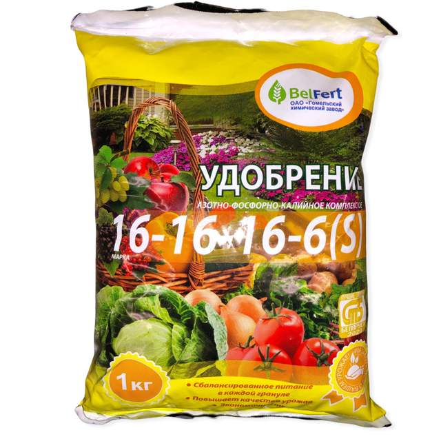 Удобрение азотно-фосфорно-калийное 16-16-16-6(S) 1кг