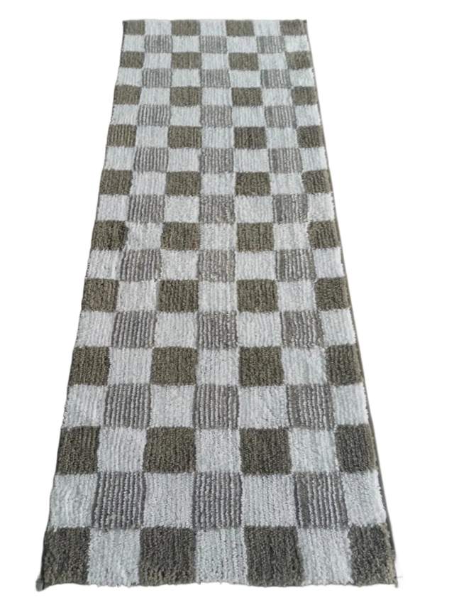 Коврик универсальный HomeKO Microfiber 45х120см шахматы серо-бел XC258175-1