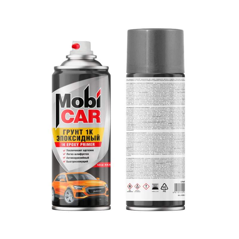 Грунт эпоксидный 1К MobiCAR 520мл серый